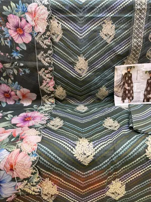 Swizz Lawn Embroidered & Lace Work 3-Piece Set1